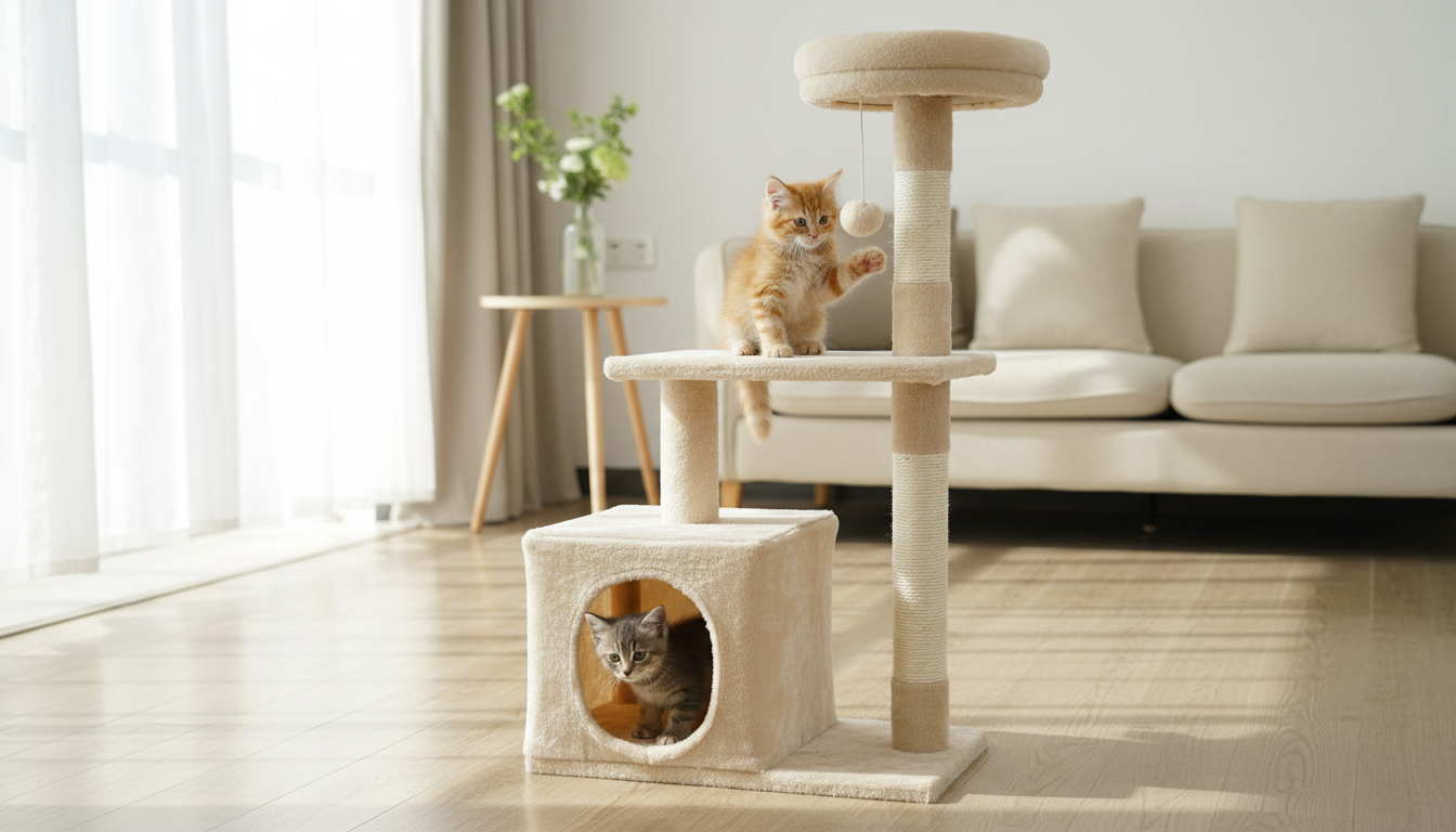 Compact Sisal Cat Tree for Kittens & Small Cats