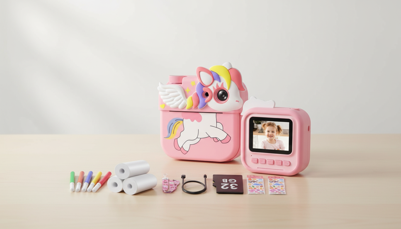 Kids Cartoon Instant Print Camera: Screen-Free Photo Fun