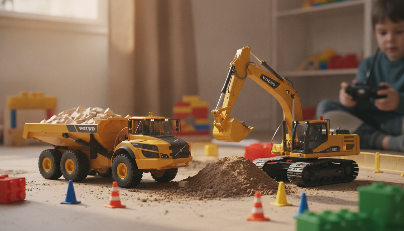 RC Dump Truck & Excavator Set (1:20) for Kids