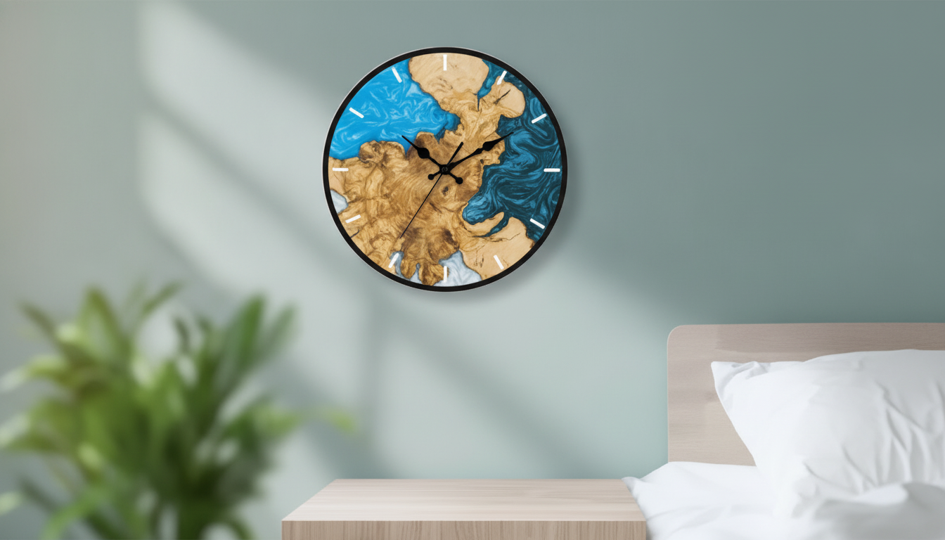 Silent Nordic Wood-Grain Acrylic Wall Clock (12 Inch)