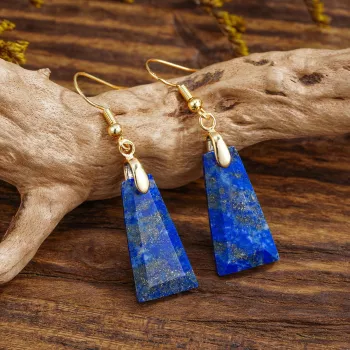 Lapis Lazuli Drop Earrings: Handmade Boho Blue Style